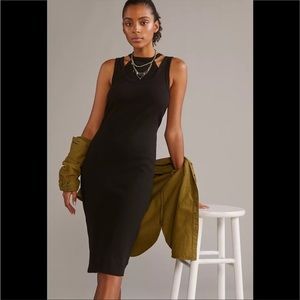 NWT Anthropologie T.La Layered Tank Dress Black Medium